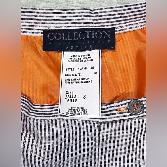 HARVE BENARD COLLECTION Navy and white striped pants size 8. - Picture 6 of 10